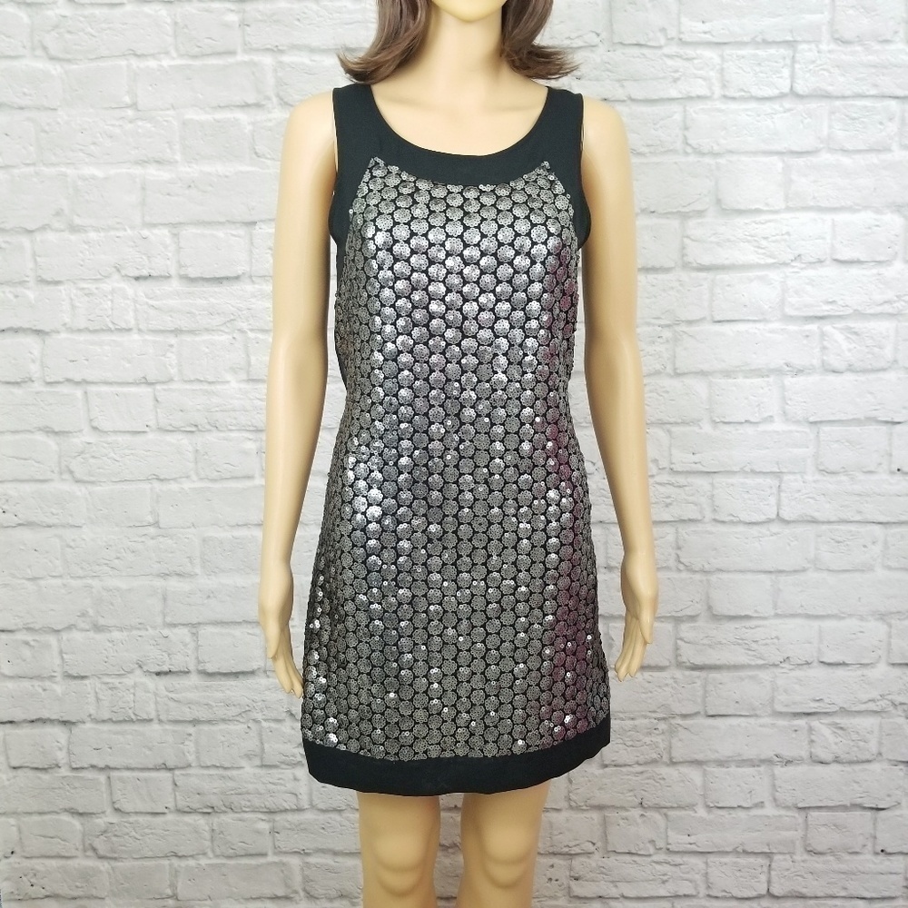 Victoria's Secret black silver sequined sheer back mini dress women's size XS - Picture 3 of 10